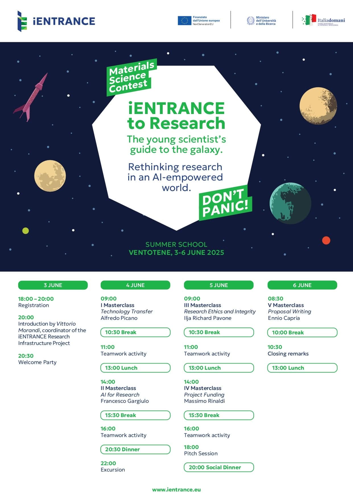 iENTRANCE Summer School 3-6 June 2025