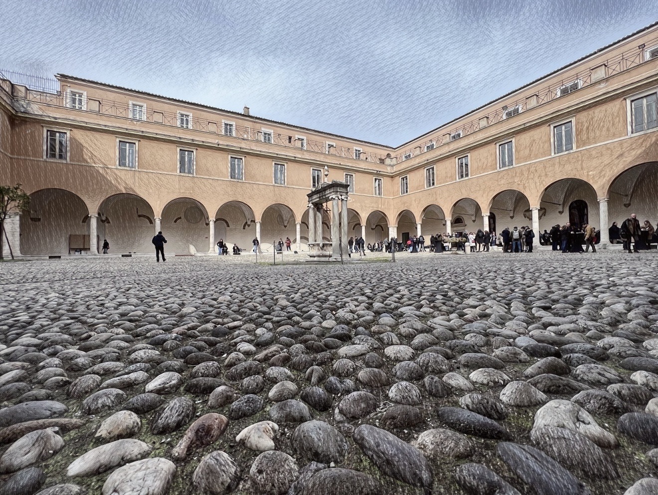 cortile visione bassa